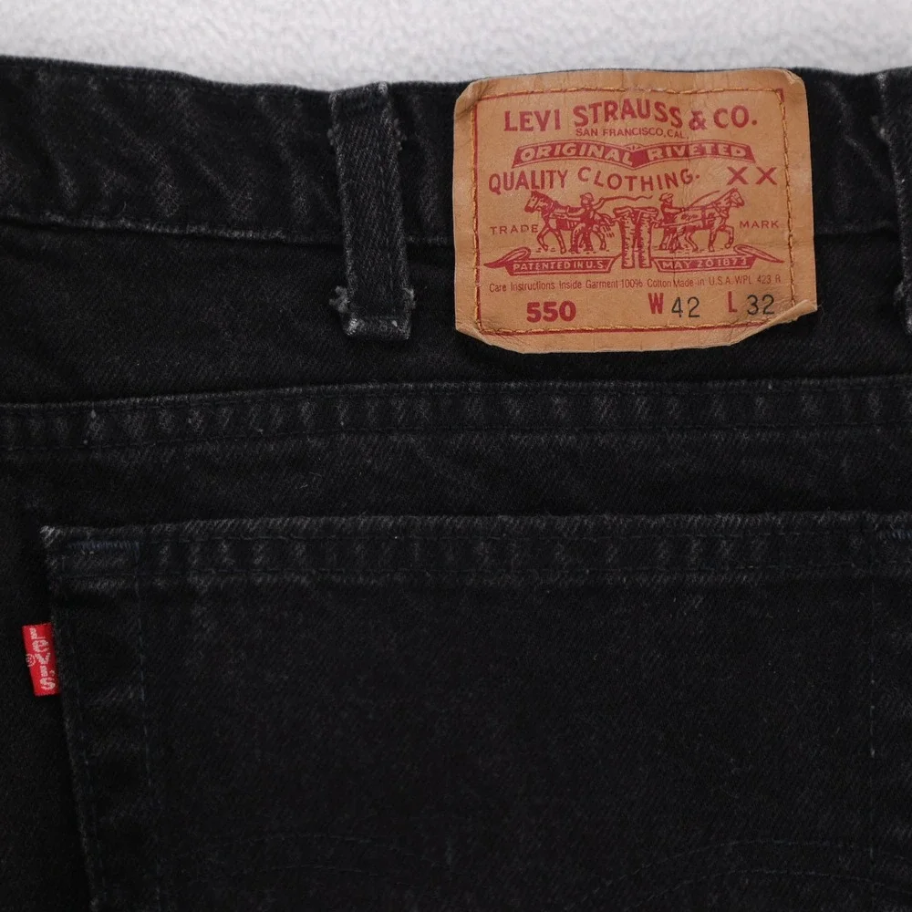 Levis‎ 550 Relaxed Fit Tapered Black Jeans Mens 42x32 (41x32) USA Vintage 1992